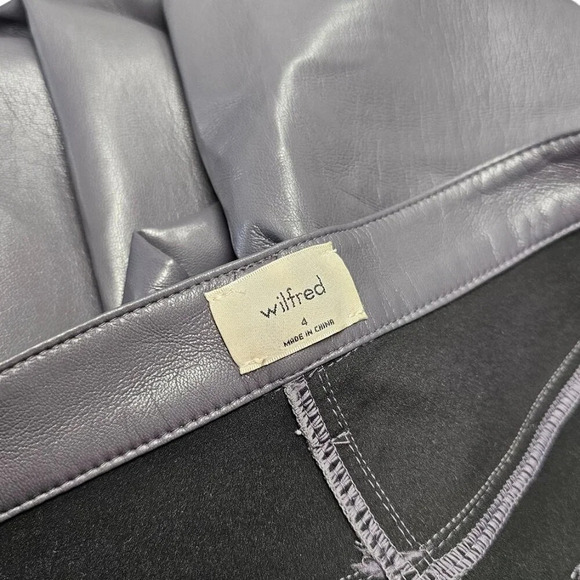 Aritzia Wilfred The  Melina Pant Size 4 High Rise Straight Leg Vegan Leather - Picture 2 of 9